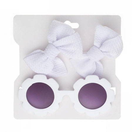 Slika Evitas Špangice 2 kosa in otroška sončna očala Flower White