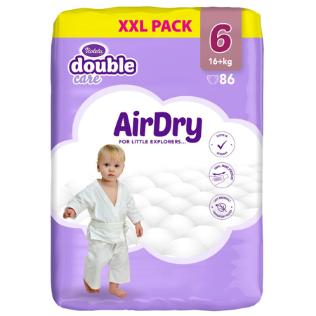 Slika Violeta® Plenice Air Dry XXL 6 Junior+ (16 kg+) 86/1