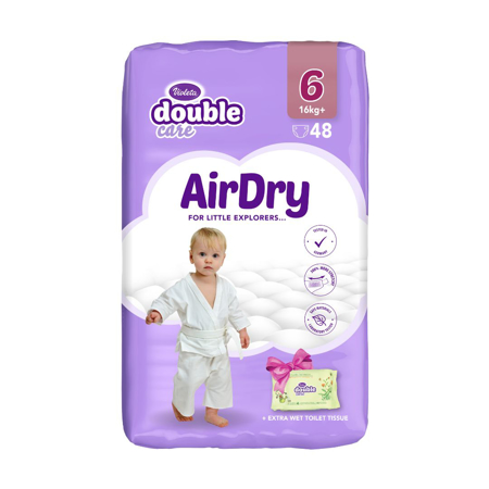 Slika Violeta® Plenice Air Dry 6 Junior Plus (16kg+) Jumbo 48 + Darilo Baby vlažni robčki