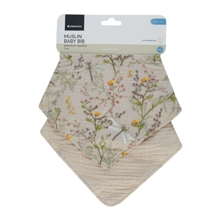 Slika za KikkaBoo® set od 2 muslin podbradnjaka Secret Garden Beige