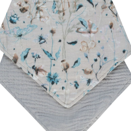 KikkaBoo® Set 2 slinčkov iz muslina Dreamy Fields Grey