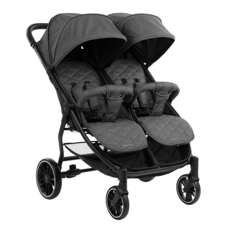 KikkaBoo® Otroški voziček za dvojčke Happy 2 Dark Grey