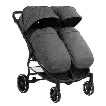 KikkaBoo® Otroški voziček za dvojčke Happy 2 Dark Grey