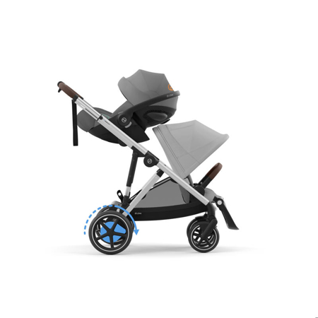 Cybex® Otroški voziček e-Gazelle™ S Stone Grey (Silver Frame)