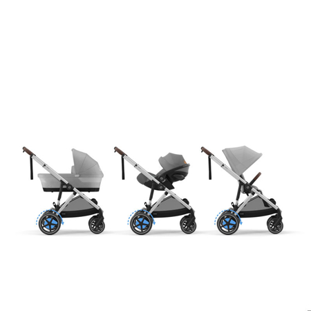 Cybex® Otroški voziček e-Gazelle™ S Stone Grey (Silver Frame)