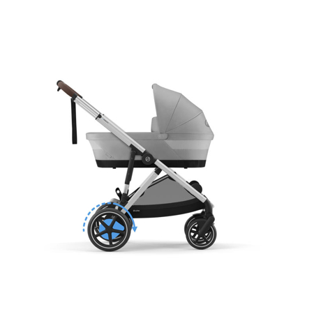 Cybex® Otroški voziček e-Gazelle™ S Stone Grey (Silver Frame)
