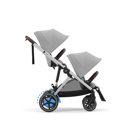 Cybex® Otroški voziček e-Gazelle™ S Stone Grey (Silver Frame)