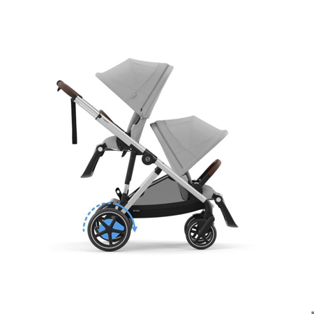 Cybex® Otroški voziček e-Gazelle™ S Stone Grey (Silver Frame)