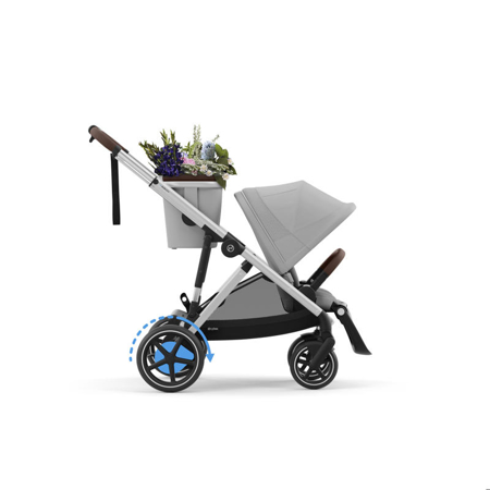 Cybex® Otroški voziček e-Gazelle™ S Stone Grey (Silver Frame)