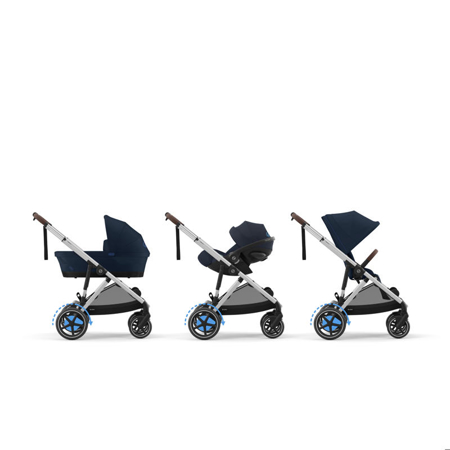 Cybex® Otroški voziček e-Gazelle™ S Ocean Blue (Silver Frame)
