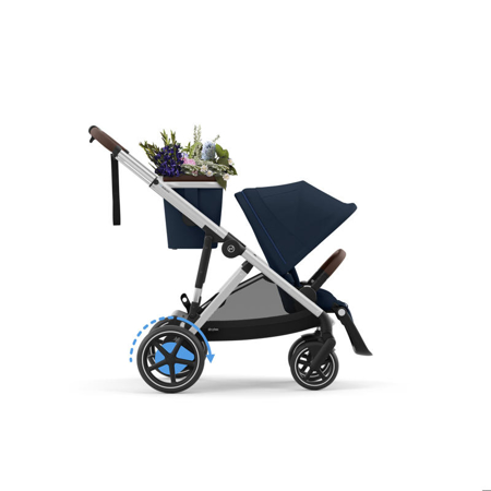Cybex® Otroški voziček e-Gazelle™ S Ocean Blue (Silver Frame)