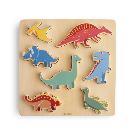 Slika Mushie® Lesena sestavljanka Dinosaur