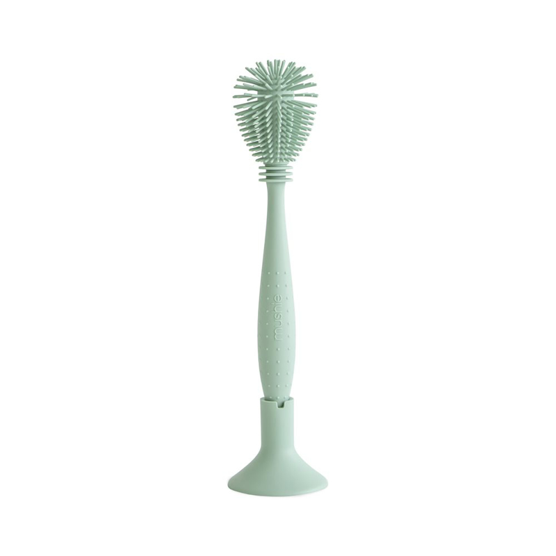 Mushie® Silikonska krtačka za čiščenje Cambridge Blue