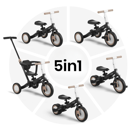 KikkaBoo® Otroški tricikel 5in1 Flip Black