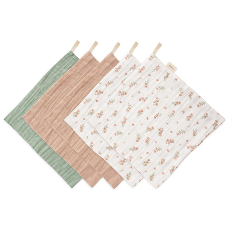Slika Mushie® Krpice za umivanje 5 kos Pink Flowers 30x30