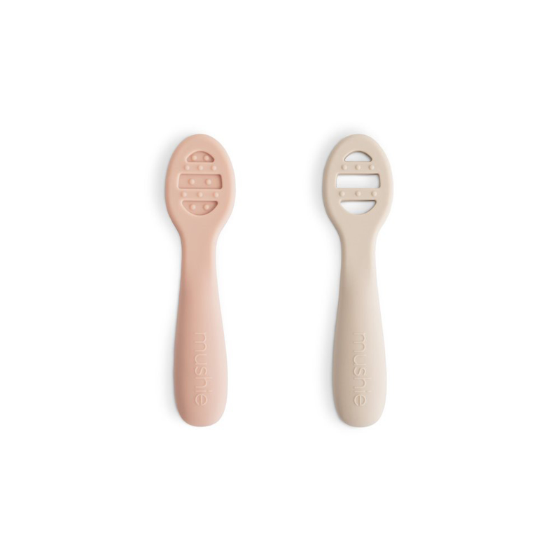 Mushie® Silikonske žličke za hranjenje Blush/Shifting Sand