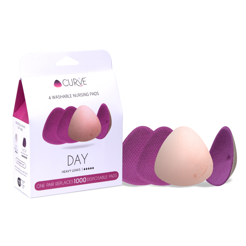 Immagine di Cache Coeur® Coppette assorbilatte lavabili Curve Day, 4 pezzi