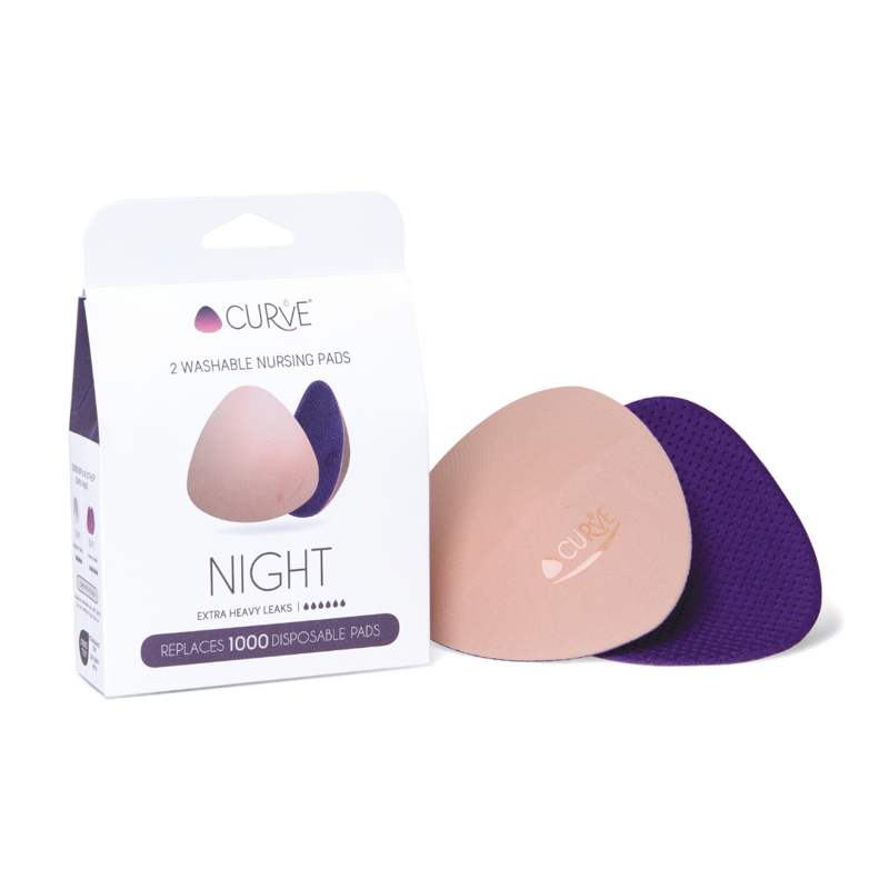 Immagine di Cache Coeur® Coppette assorbilatte lavabili Curve Night, 2 pezzi