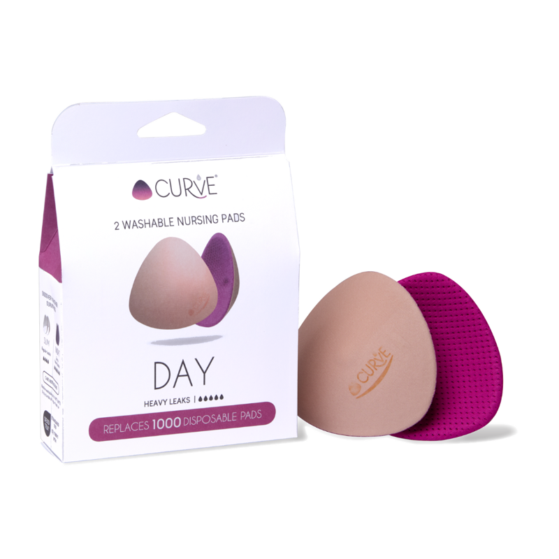 Immagine di Cache Coeur®  Coppette assorbilatte lavabili Curve Day, 2 pezzi