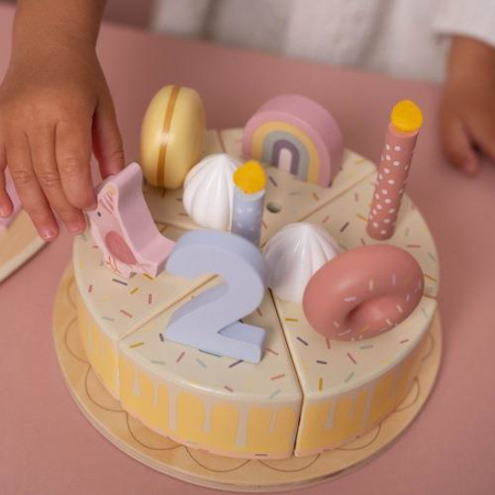 Little Dutch® Lesena rojstnodnevna torta Pink