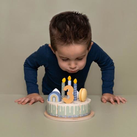 Little Dutch® Lesena rojstnodnevna torta Blue
