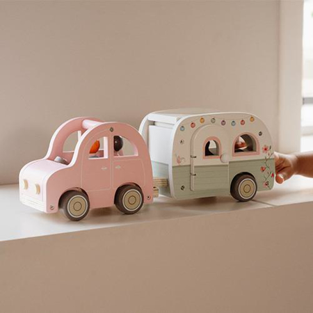 Slika za Little Dutch® drveni automobil s prikolicom
