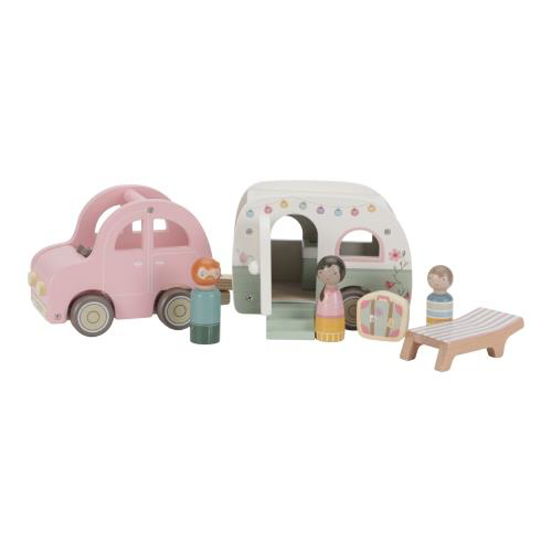 Slika za Little Dutch® drveni automobil s prikolicom