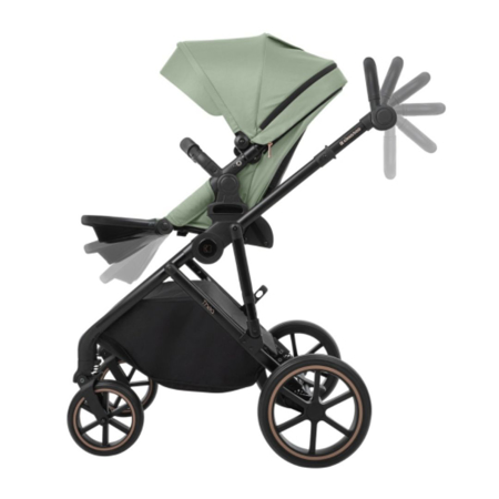 Slika za KikkaBoo® Dječji kolica s košarom 2u1 Thea Army Green