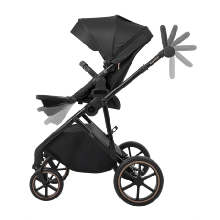 KikkaBoo® Otroški voziček s košaro 2v1 Thea Black