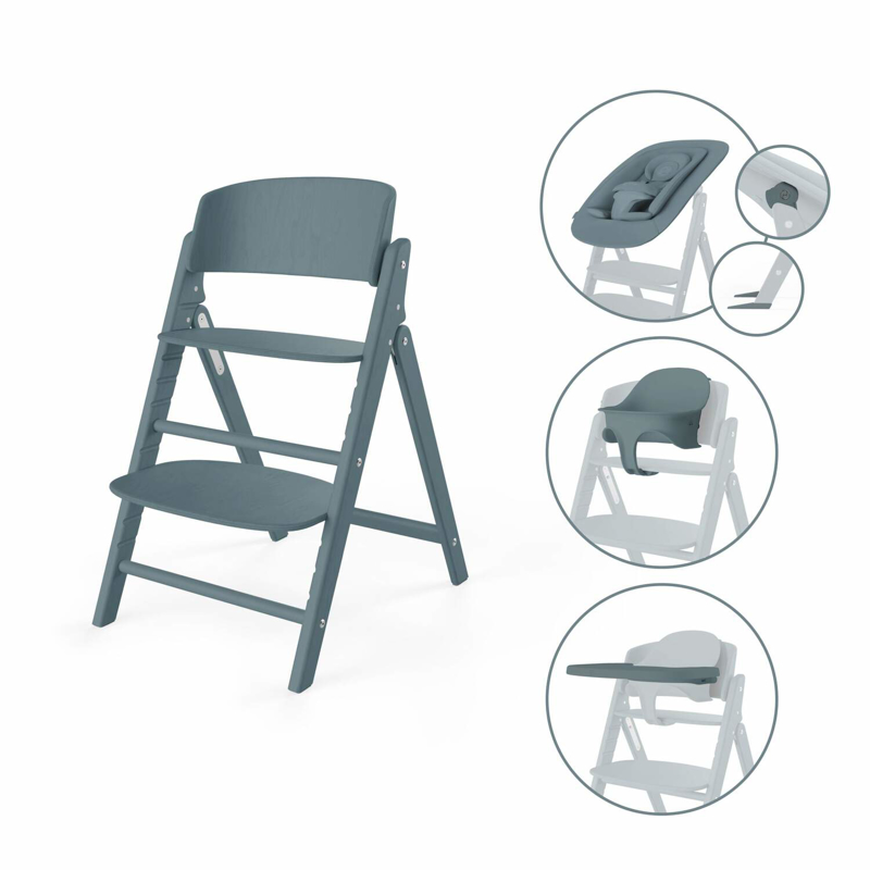 Cybex® Otroški stolček za hranjenje Click&Fold 4v1 Stone Blue