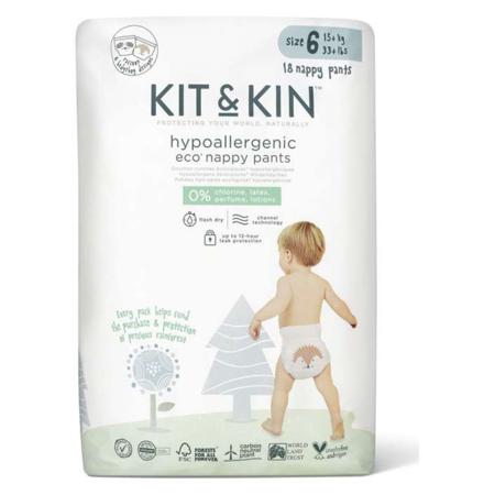 Slika Kit&Kin® Hlačne plenice XL velikost 6 (15kg+) 18 kos