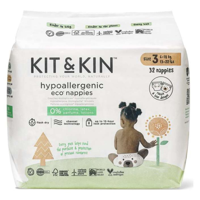 Kit&Kin® Plenice velikost 3 (6-10 kg) 32 kos