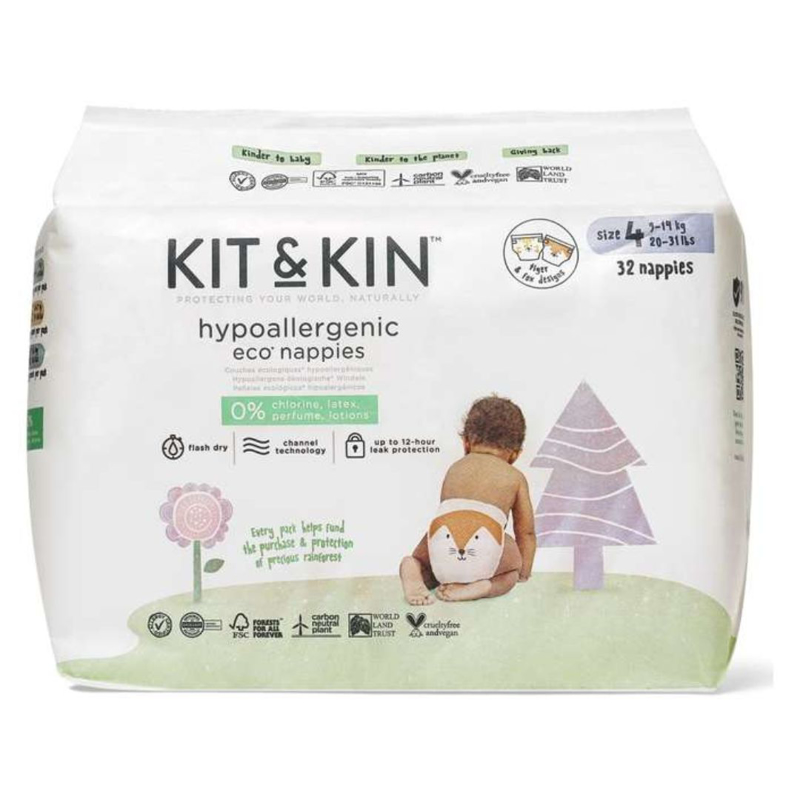 Kit&Kin® Plenice velikost 4 (9-14 kg) 32 kos