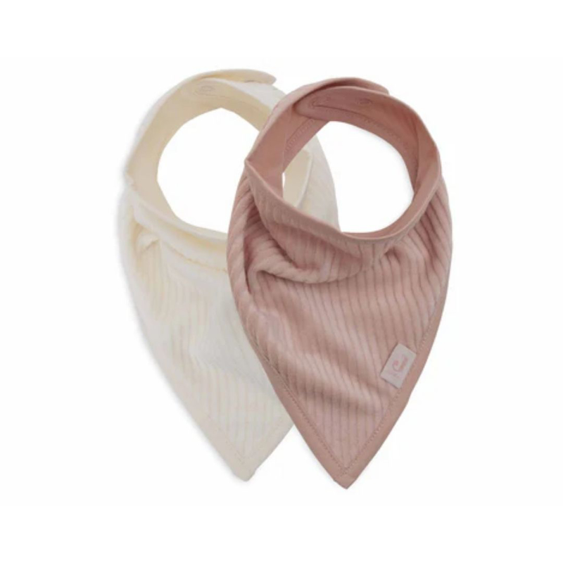 Slika za Jollein® Pamučni podbradnjak Velvet Rib Wild Rose/Ivory 2 komada 