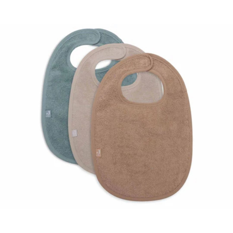 Jollein® Komplet 3 bombažnih slinčkov Sea Green/Nougat/Biscuit