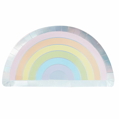 Slika za Ginger Ray® Rainbow papirnati tanjuri Pastel Rainbow 8 komada