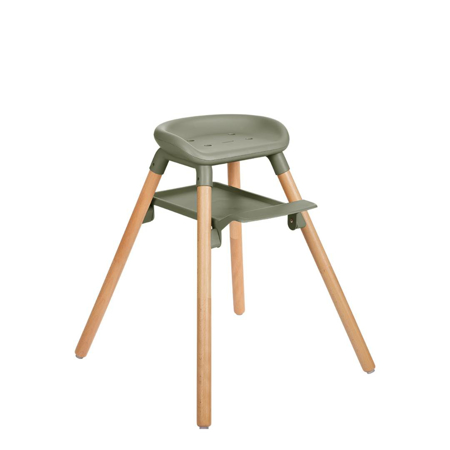 KikkaBoo® Otroški stol za hranjenje 2v1 Woody Army Green