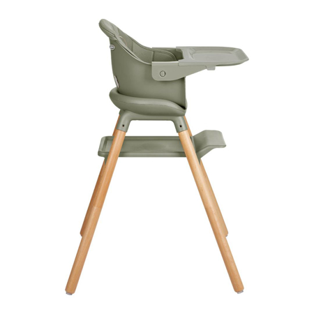 KikkaBoo® Otroški stol za hranjenje 2v1 Woody Army Green