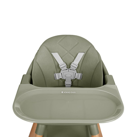 KikkaBoo® Otroški stol za hranjenje 2v1 Woody Army Green