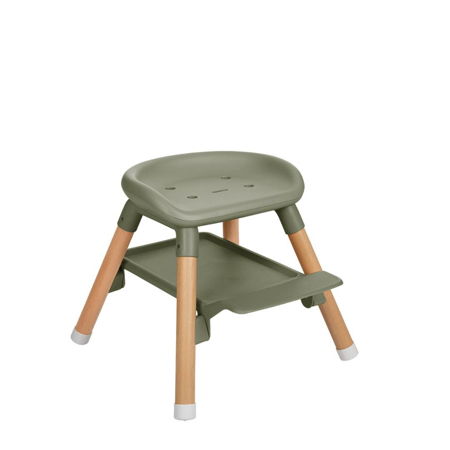 KikkaBoo® Otroški stol za hranjenje 2v1 Woody Army Green