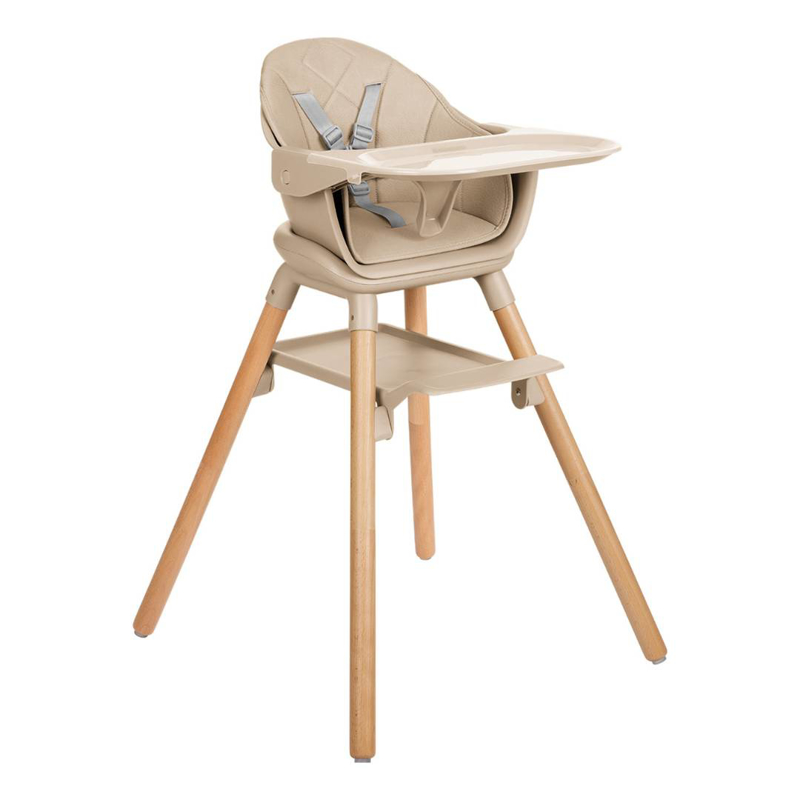 KikkaBoo® Otroški stol za hranjenje 2v1 Woody Beige