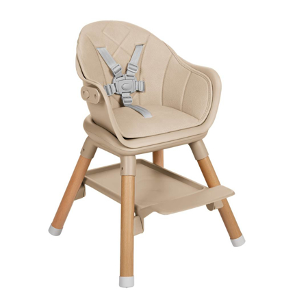 KikkaBoo® Otroški stol za hranjenje 2v1 Woody Beige