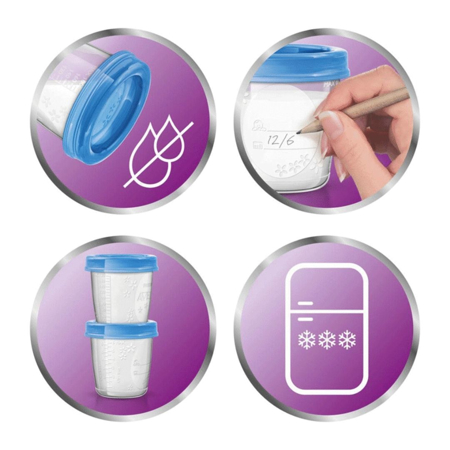 Philips AVENT® Posodice za shranjevanje + adapter 180ml 10 kos