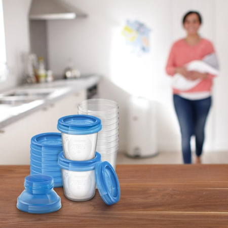 Philips AVENT® Posodice za shranjevanje + adapter 180ml 10 kos