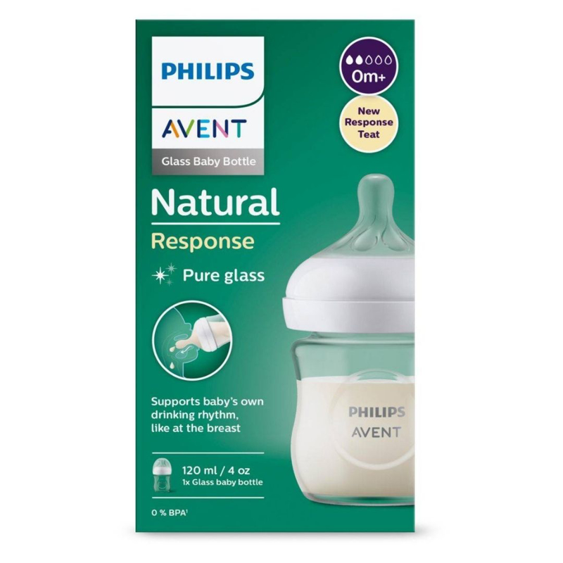 Philips AVENT® Steklena steklenička s cucljem Natural Response 120ml