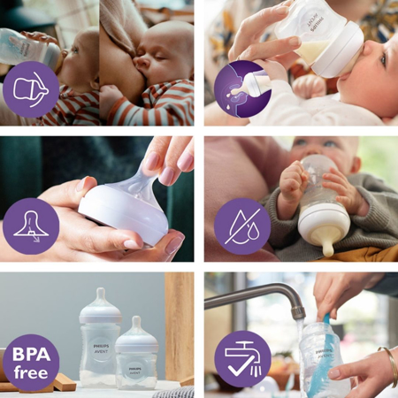 Philips AVENT® Steklena steklenička s cucljem Natural Response 120ml
