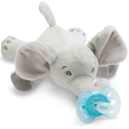 Slika Philips AVENT® Tolažilna duda iz silikona s pliš igračo Slon Soft Snuggle