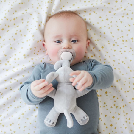 Philips AVENT® Tolažilna duda iz silikona s pliš igračo Slon Soft Snuggle