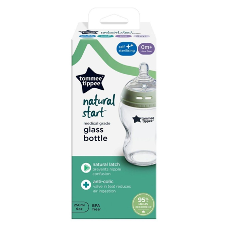 Slika Tommee Tippee® Steklena steklenička s cucljem Natural Start 250ml