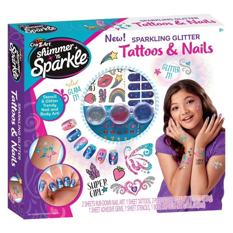 Slika za CrazArt® Set za nokte i tetovaže Glitter & Shimmer